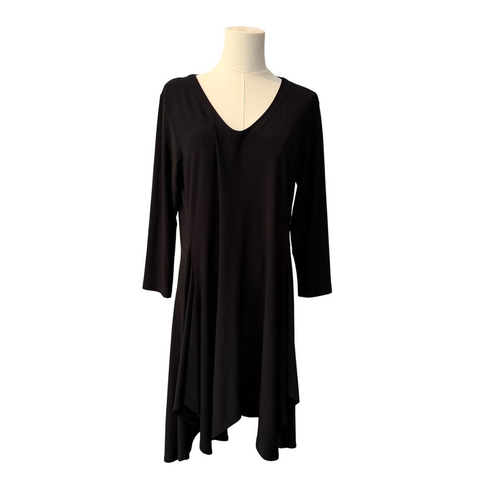 Sympli Womens Black Tunic Dress Grunge Goth Fairy Capsule Minimalist XL Size 14